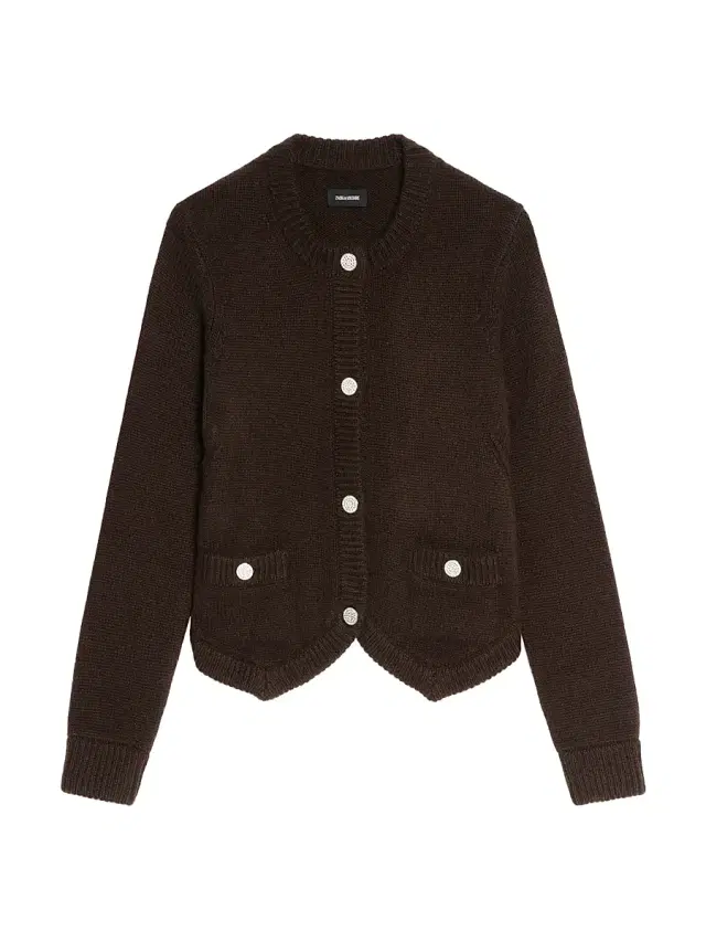 Zadig & Voltaire Women's Westia Bijoux Cashmere Cardigan - Dark Chocolate