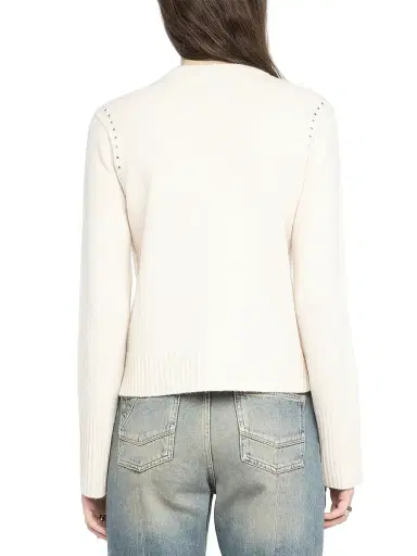 Zadig & Voltaire Women's Nalty Studded Wool-Cashmere Crewneck Sweater | Thumbnail 4