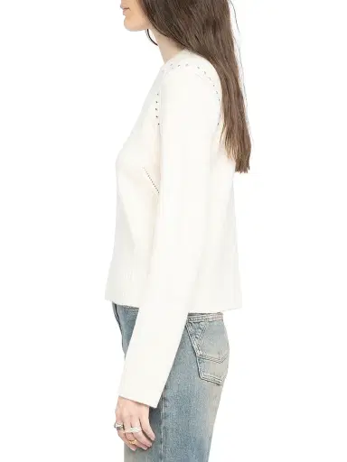 Zadig & Voltaire Women's Nalty Studded Wool-Cashmere Crewneck Sweater | Thumbnail 5