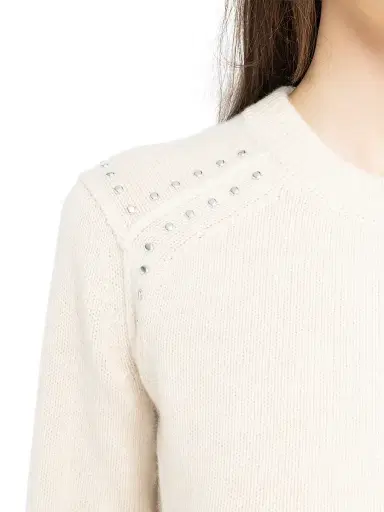 Zadig & Voltaire Women's Nalty Studded Wool-Cashmere Crewneck Sweater | Thumbnail 6