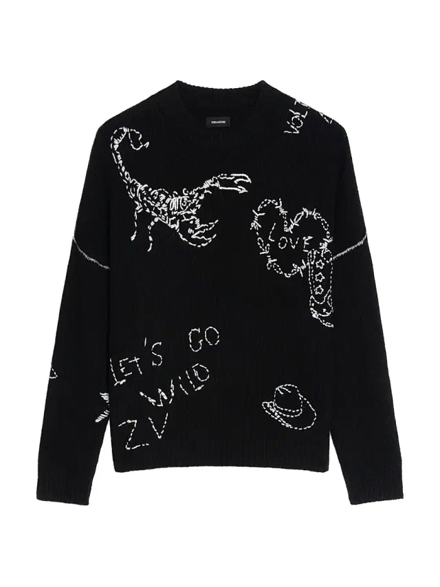 Zadig & Voltaire Women's Baba Topstitched Wool Crewneck Sweater - Black