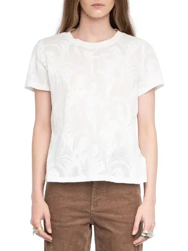 Zadig & Voltaire Women's Alys Semi-Sheer Crewneck T-Shirt - Judo - Size Large | Thumbnail 3