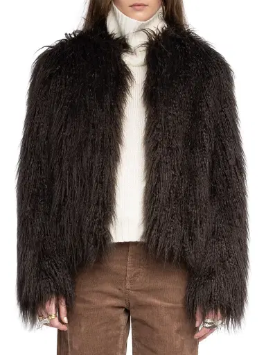 Zadig & Voltaire Women's Freddie Faux-Fur Coat - Dark Chocolate - Size Medium | Thumbnail 3 Zadig & Voltaire Women's Freddie Faux-Fur Coat - Dark Chocolate - Size Medium | Thumbnail 3
