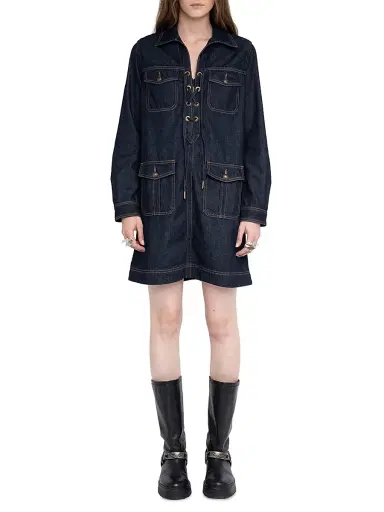 Zadig & Voltaire Women's Remacha Denim Minidress | Thumbnail 2 Zadig & Voltaire Women's Remacha Denim Minidress | Thumbnail 2