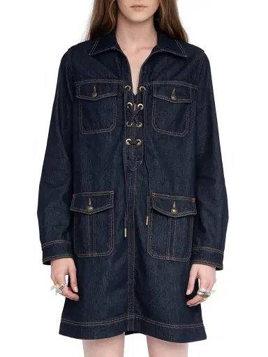 Zadig & Voltaire Women's Remacha Denim Minidress | Thumbnail 3 Zadig & Voltaire Women's Remacha Denim Minidress | Thumbnail 3