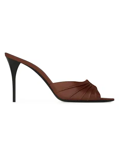 Saint Laurent Women's Babylone Mules in Smooth Leather - Aesthetic Brown - Size 12 | Thumbnail 1 Saint Laurent Women's Babylone Mules in Smooth Leather - Aesthetic Brown - Size 12 | Thumbnail 1