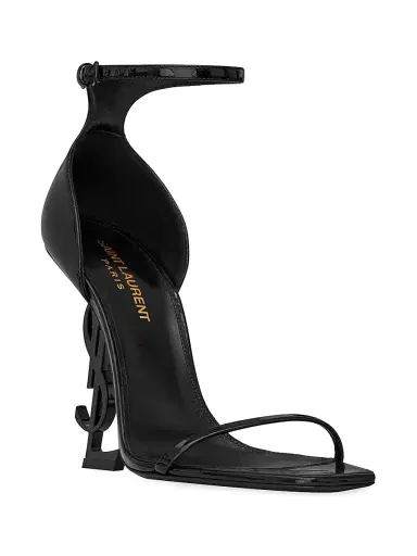 Saint Laurent Women's Opyum Sandals in Patent Leather - Black - Size 9 | Thumbnail 2