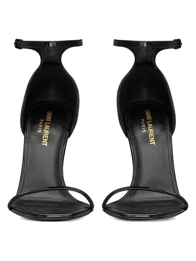 Saint Laurent Women's Opyum Sandals in Patent Leather - Black - Size 9 | Thumbnail 3