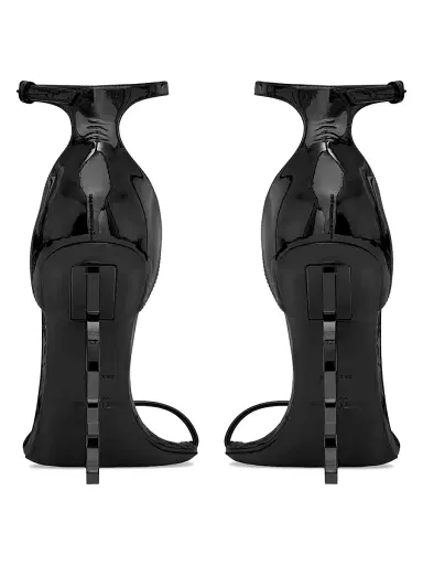 Saint Laurent Women's Opyum Sandals in Patent Leather - Black - Size 9 | Thumbnail 4