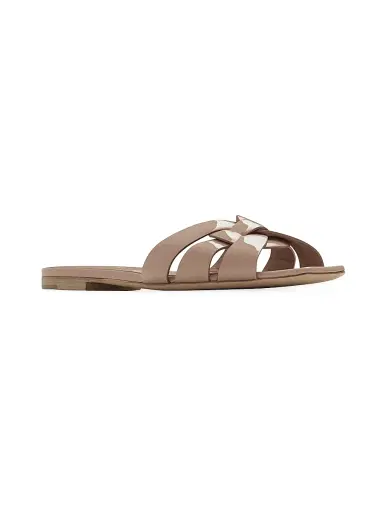 Saint Laurent Women's Tribute Mules in Patent Leather - Dark Beige - Size 10 | Thumbnail 2 Saint Laurent Women's Tribute Mules in Patent Leather - Dark Beige - Size 10 | Thumbnail 2
