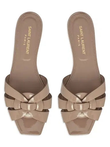 Saint Laurent Women's Tribute Mules in Patent Leather - Dark Beige - Size 10 | Thumbnail 3 Saint Laurent Women's Tribute Mules in Patent Leather - Dark Beige - Size 10 | Thumbnail 3