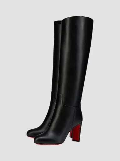 Christian Louboutin Women's Loo Botta Leather Boots - Black - Size 12 | Thumbnail 2