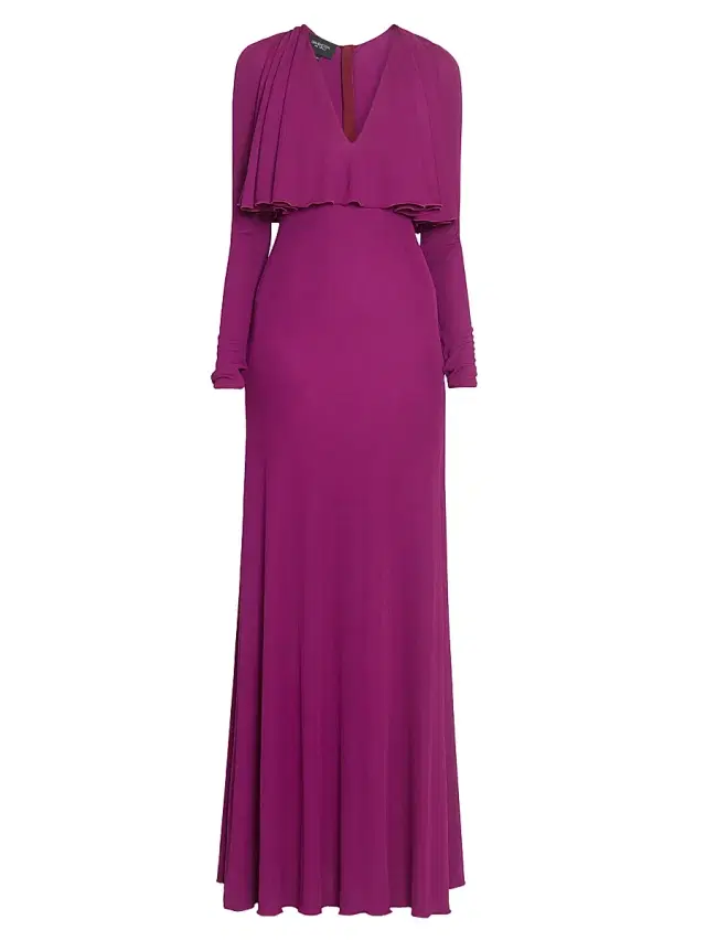 Giambattista Valli Women's Cape Overlay Maxi Dress - Purple