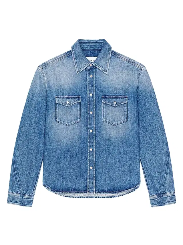 Men's Couture Seam Shirt in Shadow Washed Denim - Medium Blue