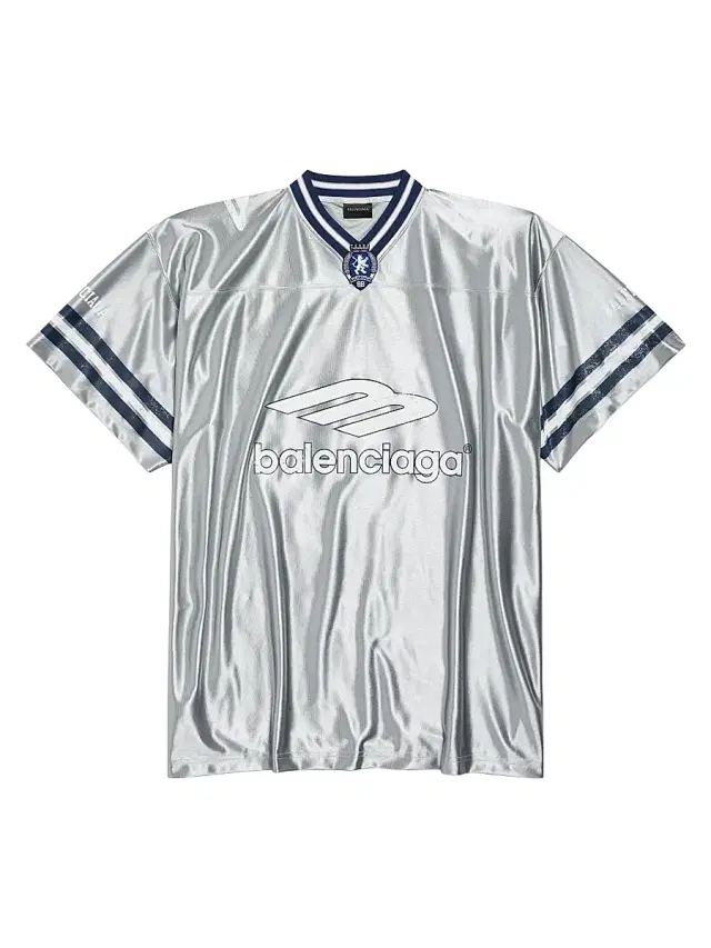 Men's 3B Football V-Neck Oversized T-Shirt - Grey White