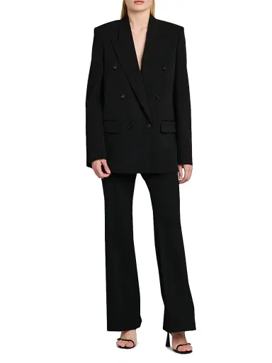 Stella McCartney Women's Iconic Flared Wool Trousers - Black - Size 10 | Thumbnail 2 Stella McCartney Women's Iconic Flared Wool Trousers - Black - Size 10 | Thumbnail 2