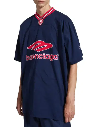 Balenciaga Men's 3B Football V-Neck Oversized T-Shirt | Thumbnail 4