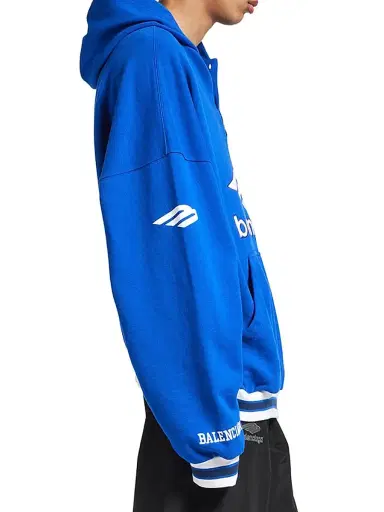 Balenciaga Men's 3B Football Polo Hoodie - Royal Blue White - Size Large | Thumbnail 4 Balenciaga Men's 3B Football Polo Hoodie - Royal Blue White - Size Large | Thumbnail 4