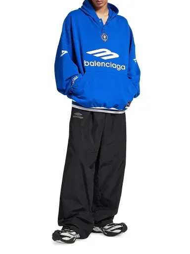 Balenciaga Men's 3B Football Polo Hoodie - Royal Blue White - Size Large | Thumbnail 7 Balenciaga Men's 3B Football Polo Hoodie - Royal Blue White - Size Large | Thumbnail 7