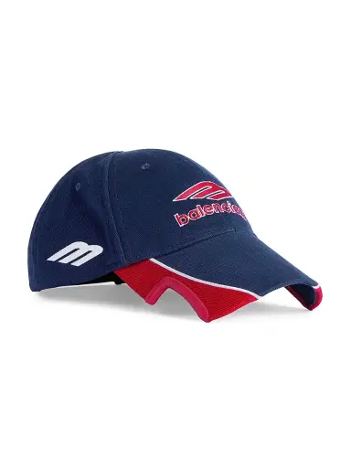 Balenciaga Men's 3B Football Cap - Dark Navy Red - Size Medium | Thumbnail 2