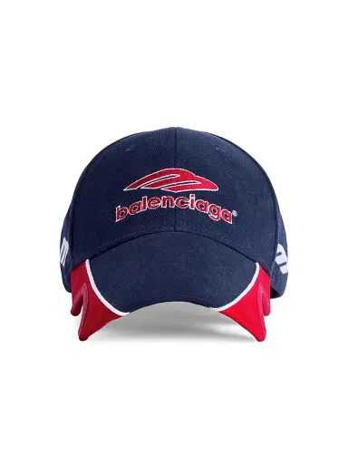 Balenciaga Men's 3B Football Cap - Dark Navy Red - Size Medium | Thumbnail 1