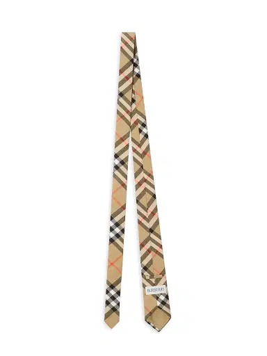Burberry Boy's Cotton Check Tie - Sand | Thumbnail 2 Burberry Boy's Cotton Check Tie - Sand | Thumbnail 2