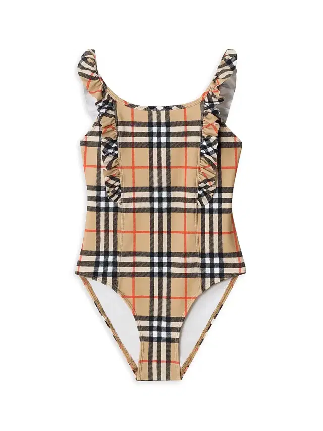 Burberry Baby Girl's, Little Girl's & Girl's Tilly Check One-Piece Swimsuit - Sand