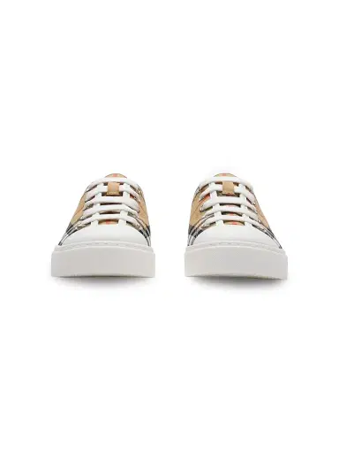 Burberry Kid's Teddy Check Low-Top Sneakers - Sand 1 (Child) | Thumbnail 2