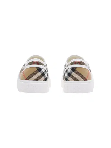 Burberry Kid's Kit Check Slip-On Sneakers - Sand - Size 3.5 (Child) | Thumbnail 3