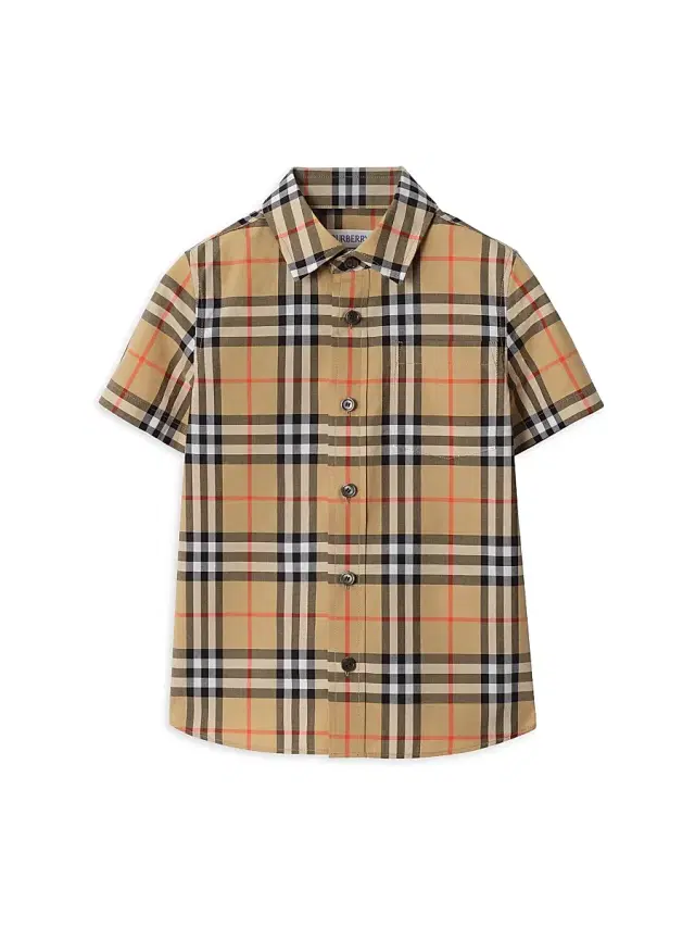 Baby Boy's, Little Boy's & Boy's Owen Heritage Check Short-Sleeve Shirt - Sand 6 Months