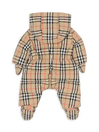 Burberry Baby's Harper Down Footed Coverall - Sand - Size 9 Months | Thumbnail 2