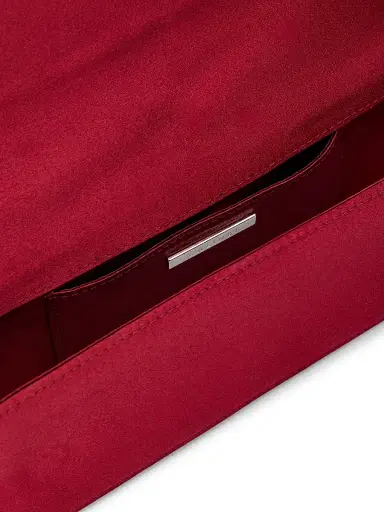 L'Alingi Women's Malika Stone-Handle Satin Clutch - Burgundy | Thumbnail 4 L'Alingi Women's Malika Stone-Handle Satin Clutch - Burgundy | Thumbnail 4