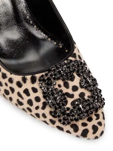 Manolo Blahnik Women's Hangisi Calf Hair & Leather Pumps - Black Print | Thumbnail 5 Manolo Blahnik Women's Hangisi Calf Hair & Leather Pumps - Black Print | Thumbnail 5