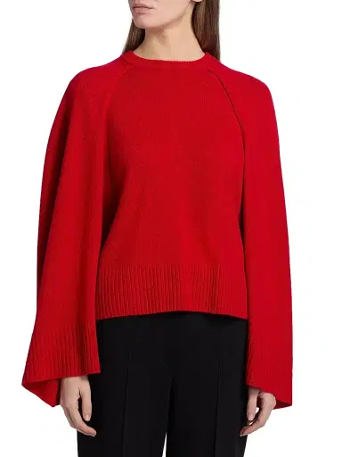 TOTEME Women's Cape Cashmere Sweater - Poppy | Thumbnail 3