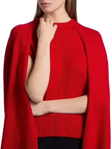 TOTEME Women's Cape Cashmere Sweater - Poppy | Thumbnail 6
