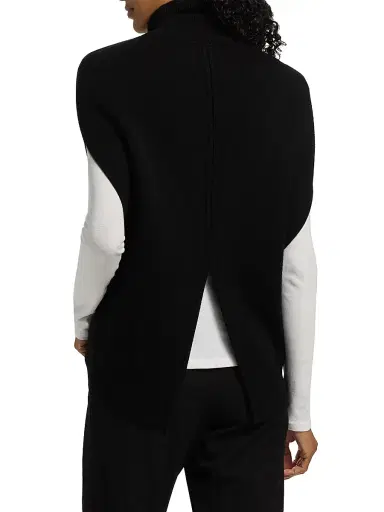 Toteme Women's Crossover Double-Knit Wool Turtleneck Sweater - Black | Thumbnail 5 Toteme Women's Crossover Double-Knit Wool Turtleneck Sweater - Black | Thumbnail 5