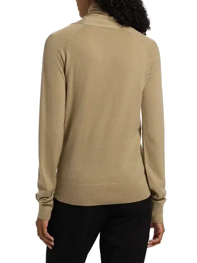 TOTEME Women's Crossover Double-Knit Wool Turtleneck Sweater | Thumbnail 5 TOTEME Women's Crossover Double-Knit Wool Turtleneck Sweater | Thumbnail 5