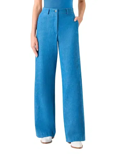 Akris Women's Finnian Stretch Denim Straight Pants - Twilight - Size 4 | Thumbnail 2