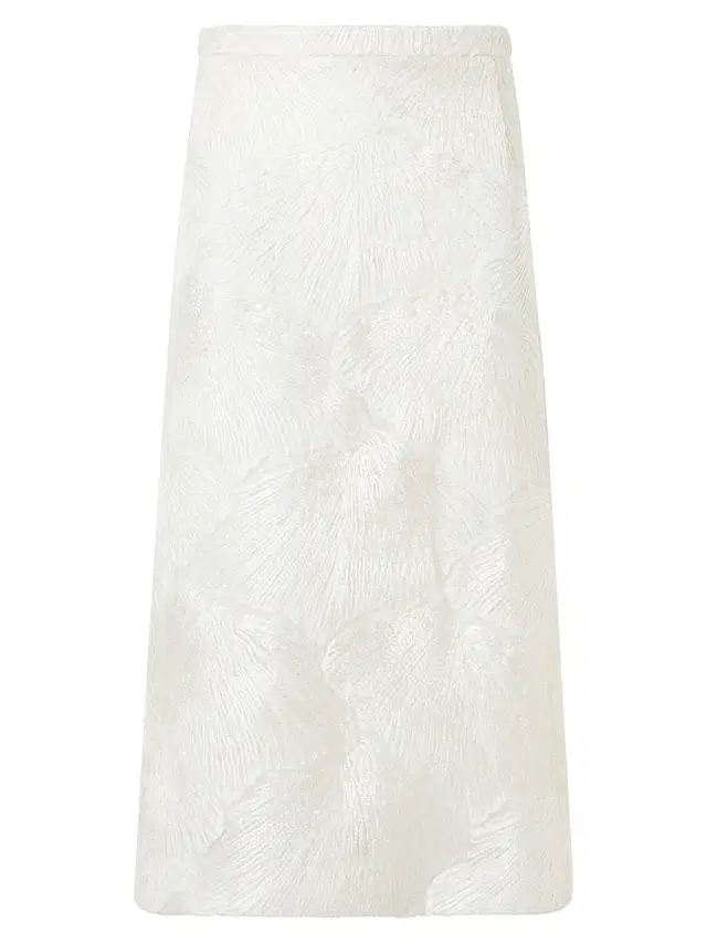 Akris Women's Lacquered Fan Lace A-Line Skirt - Ecru