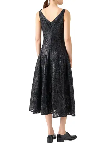 Akris Women's Embroidered Fit & Flare Midi-Dress - Black - Size 8 | Thumbnail 5 Akris Women's Embroidered Fit & Flare Midi-Dress - Black - Size 8 | Thumbnail 5