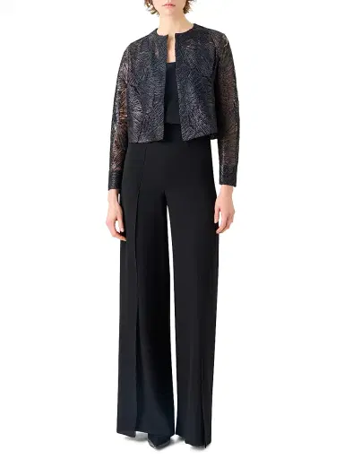 Akris Women's Haron Lacquered Lace Short Jacket - Black - Size 12 | Thumbnail 2 Akris Women's Haron Lacquered Lace Short Jacket - Black - Size 12 | Thumbnail 2
