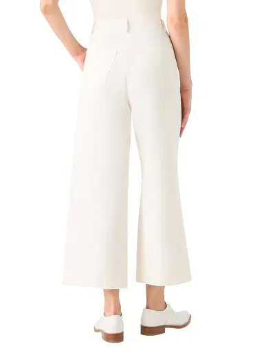 Akris Women's Finn Cotton-Linen Gabardine Wide-Leg Pants - Ecru - Size 12 | Thumbnail 4 Akris Women's Finn Cotton-Linen Gabardine Wide-Leg Pants - Ecru - Size 12 | Thumbnail 4