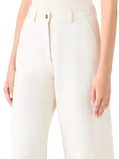 Akris Women's Finn Cotton-Linen Gabardine Wide-Leg Pants - Ecru - Size 12 | Thumbnail 5 Akris Women's Finn Cotton-Linen Gabardine Wide-Leg Pants - Ecru - Size 12 | Thumbnail 5