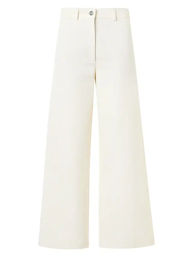 Women's Finn Cotton-Linen Gabardine Wide-Leg Pants - Ecru