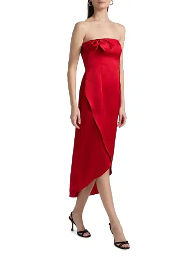 Kika Vargas Women's Almaz Duchess Satin Cocktail Dress | Thumbnail 2