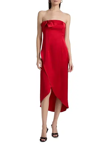 Kika Vargas Women's Almaz Duchess Satin Cocktail Dress | Thumbnail 3