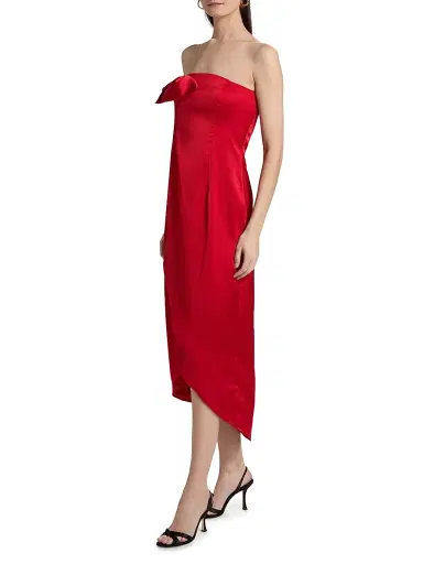 Kika Vargas Women's Almaz Duchess Satin Cocktail Dress | Thumbnail 4