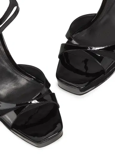 Schutz Women's Maxine 120MM Patent Leather Platform Sandals - Black | Thumbnail 4 Schutz Women's Maxine 120MM Patent Leather Platform Sandals - Black | Thumbnail 4