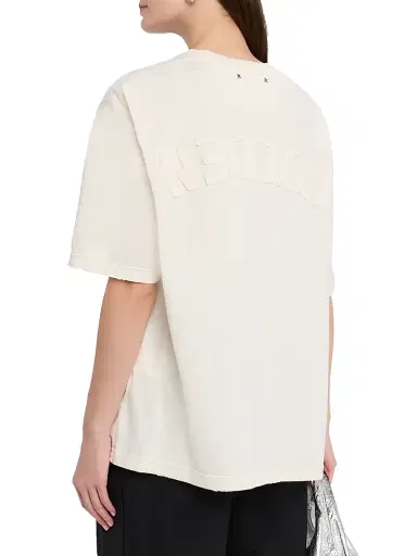 Golden Goose Women's Reverse-Logo Oversized T-Shirt - White - Size XL | Thumbnail 4 Golden Goose Women's Reverse-Logo Oversized T-Shirt - White - Size XL | Thumbnail 4