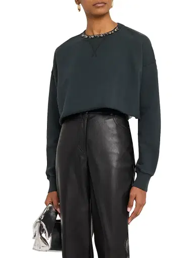 Golden Goose Women's Golden Jeweled Cropped Sweatshirt | Thumbnail 3